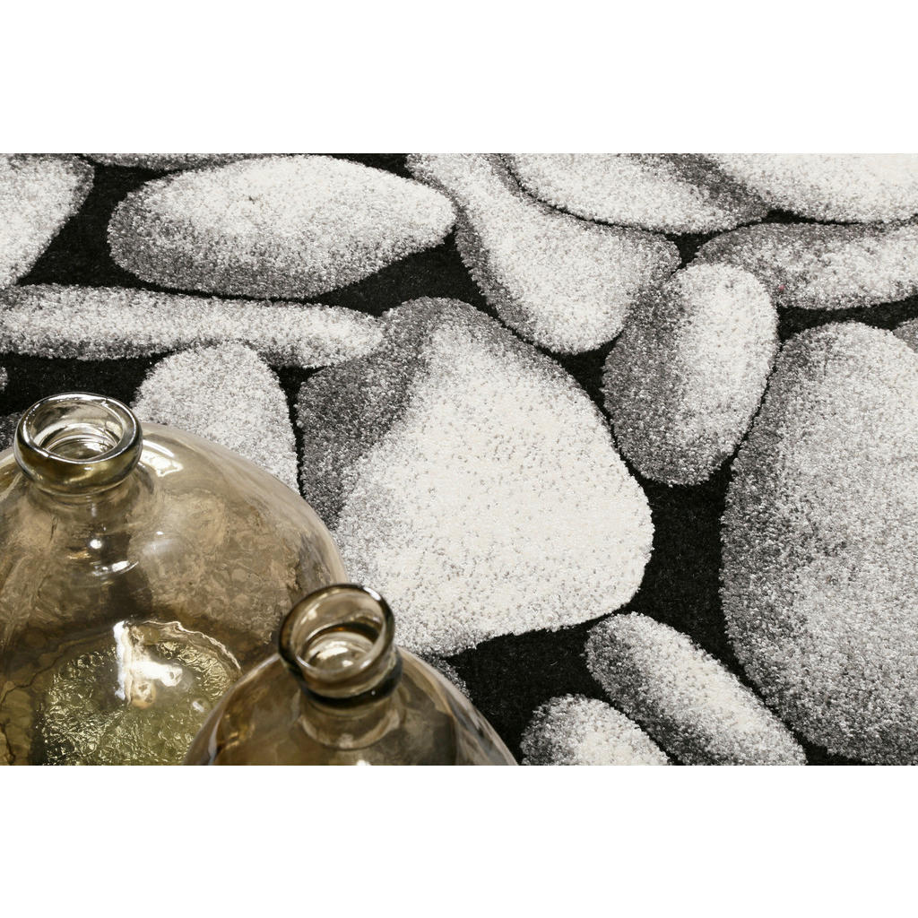 Thumbnail - Wecon Home Webteppich Stony Island, Grau, Schwarz, Silber, Textil, Steine, rechteckig, 160x225 cm, Textiles Vertrauen - ...