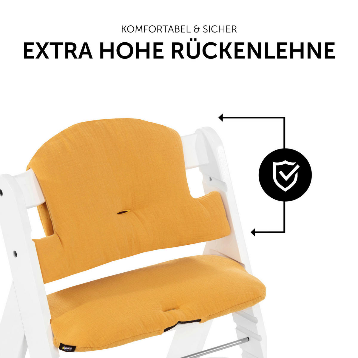 HOCHSTUHLEINLAGE HIGHCHAIRPAD SELECT  - Currygelb, Trend, Textil (27/47/8cm) - Hauck