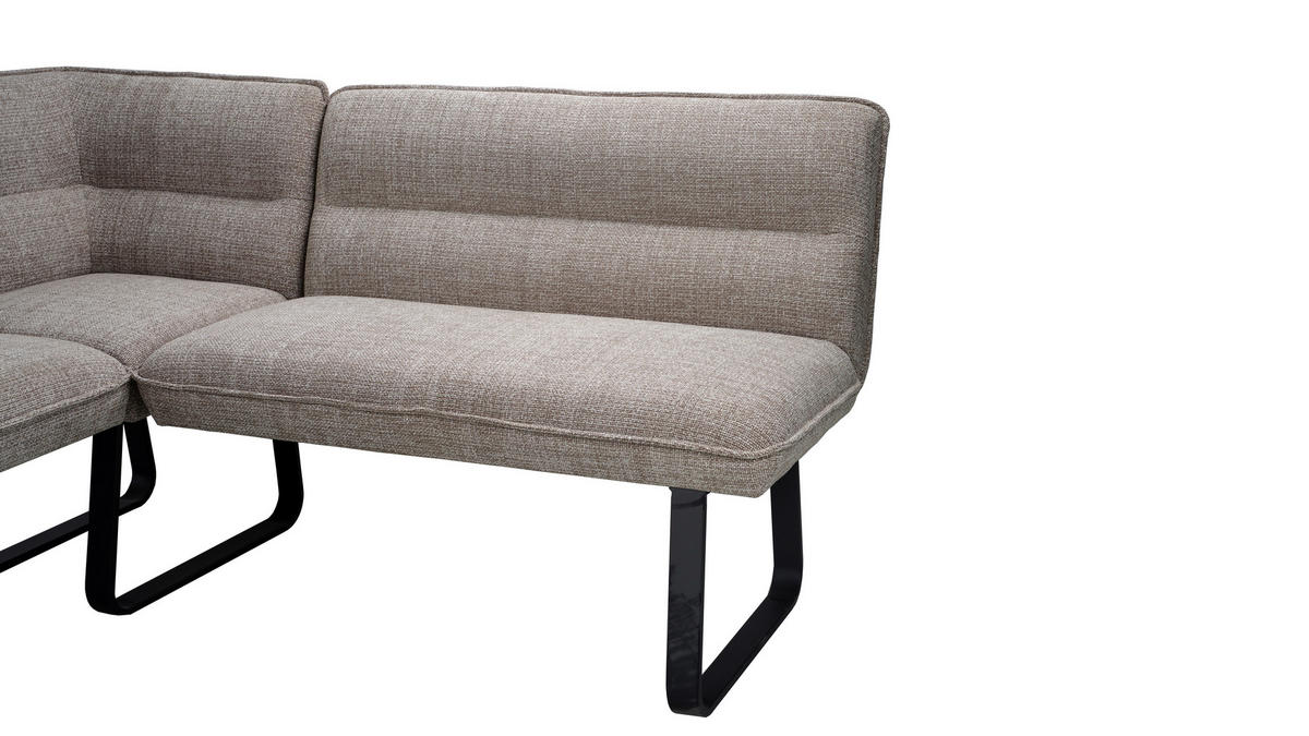 ECKBANK  in Braun  - Schwarz/Braun, MODERN, Textil/Metall (168-213/86/63cm) - MID.YOU