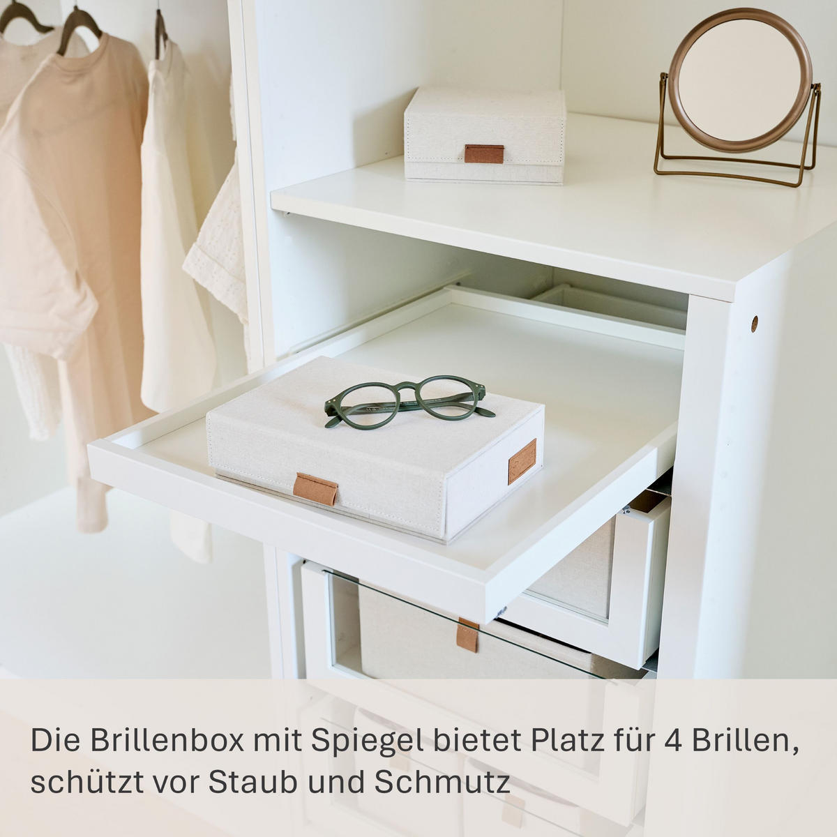 BRILLENBOX - Beige, Basics, Karton/Textil (24/16/6cm) - Store It