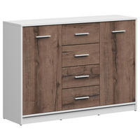 KOMMODE  in 118,5/84/34 cm  - Eichefarben/Silberfarben, Design, Holzwerkstoff/Kunststoff (118,5/84/34cm)