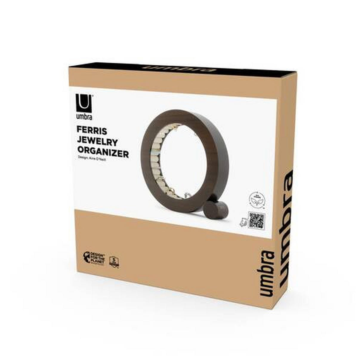 SCHMUCKSCHATULLE - Walnussfarben, KONVENTIONELL, Holz (19,1/19,1/5,1cm) - Umbra