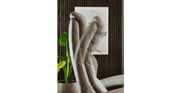 RELAXSESSEL in Leder Greige  - Edelstahlfarben/Greige, Design, Leder/Metall (76/119/86cm) - Dieter Knoll