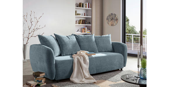 SCHLAFSOFA Flachgewebe Blau  - Blau/Schwarz, KONVENTIONELL, Kunststoff/Textil (250/74/108cm) - Carryhome