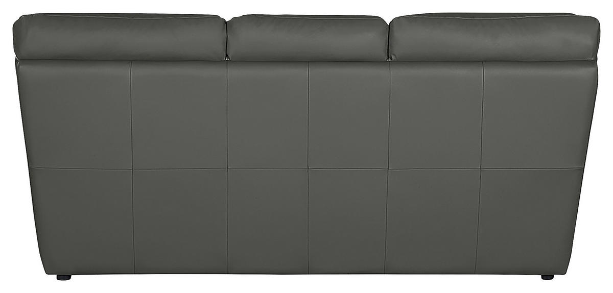 3-SITZER-SOFA in Echtleder Anthrazit  - Anthrazit/Schwarz, Design, Leder/Kunststoff (205/92/85cm) - Livetastic