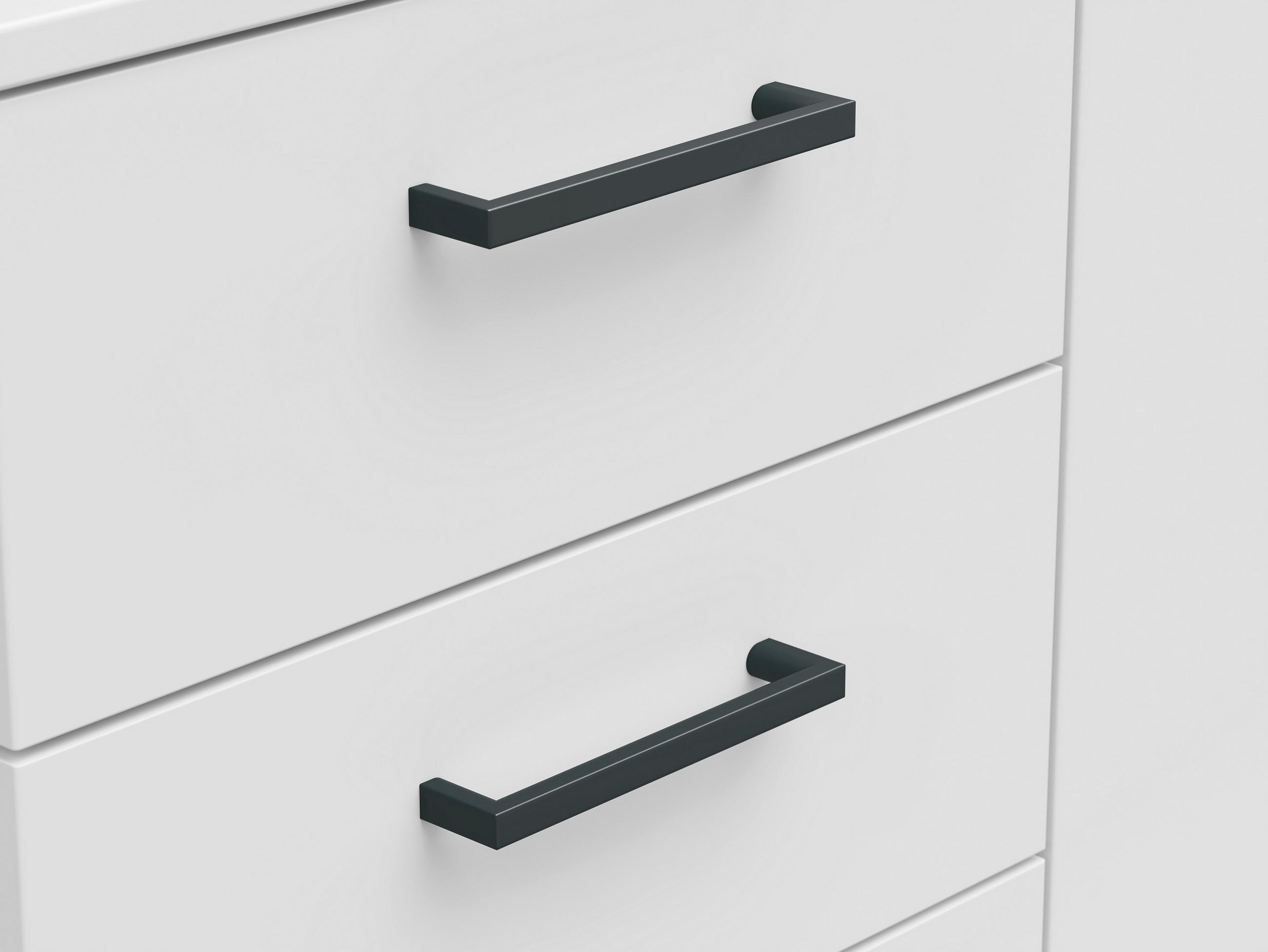 KOMODA, bílá, 120/83/40 cm - bílá/černá, Moderní, kompozitní dřevo/plast (120/83/40cm) - Carryhome