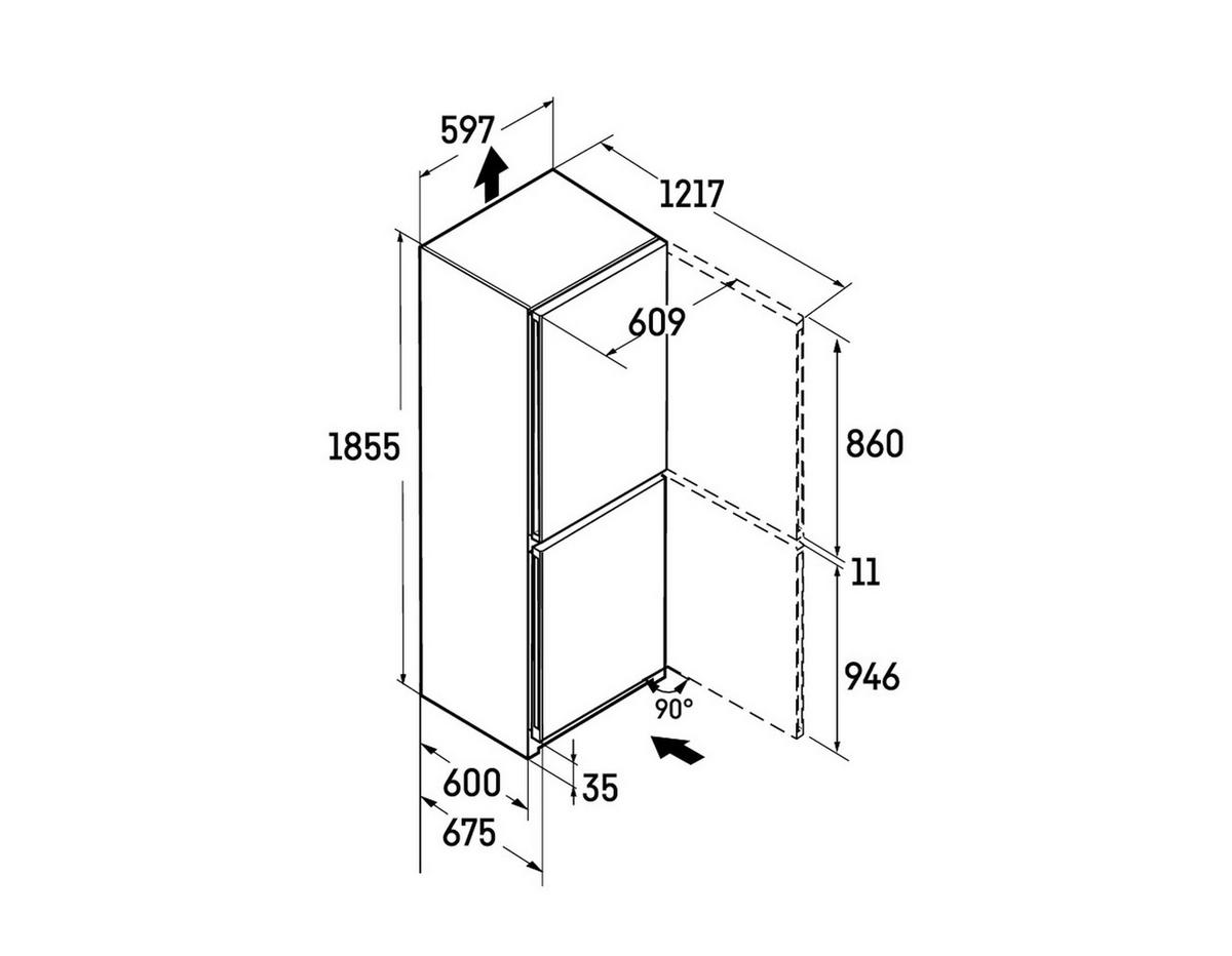 KÜHL-GEFRIER-KOMBINATION 59,7/185,5/67,5 cm CNSFD5204  - Edelstahlfarben, Basics, Glas/Kunststoff (59,7/185,5/67,5cm) - Liebherr