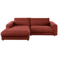 ECKSOFA in Chenille Rostfarben  190/270 cm  - Rostfarben/Schwarz, Design, Kunststoff/Textil (190/270cm) - Lomoco