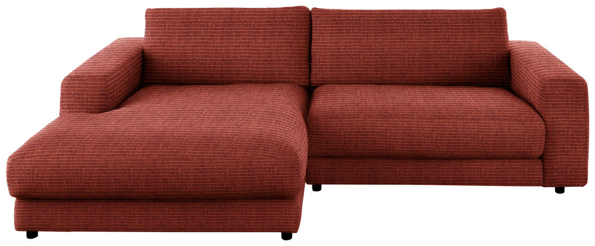 ECKSOFA in Chenille Rostfarben  190/270 cm  - Rostfarben/Schwarz, Design, Kunststoff/Textil (190/270cm) - Lomoco