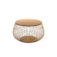 COUCHTISCH Kristallglas, Farbglas 72/72/42 cm rund Roségold  - Roségold, Design, Glas/Metall (72/72/42cm) - Livetastic