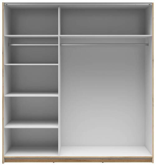 SCHWEBETÜRENSCHRANK 183/195,5/60 cm 2-türig Eiche Wotan  - Anthrazit/Eiche Wotan, MODERN, Holzwerkstoff/Metall (183/195,5/60cm) - MID.YOU