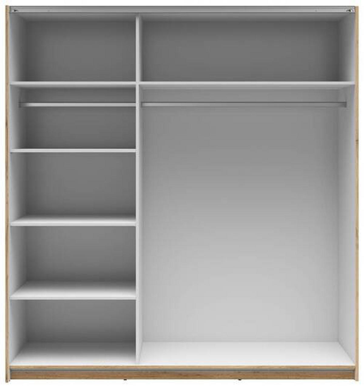 SCHWEBETÜRENSCHRANK 183/195,5/60 cm 2-türig Eiche Wotan  - Anthrazit/Eiche Wotan, MODERN, Holzwerkstoff/Metall (183/195,5/60cm) - MID.YOU