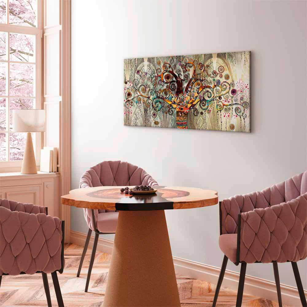 KEILRAHMENBILD Abstraktes 120/60/1.2 cm  - Beige/Multicolor, Basics, Holz/Textil (120/60/1.2cm) - artgeist