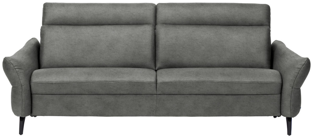 3-SITZER-SOFA in Leder Dunkelgrau  - Dunkelgrau/Anthrazit, Design, Leder/Metall (227/92/97cm) - Himolla Komfortklass