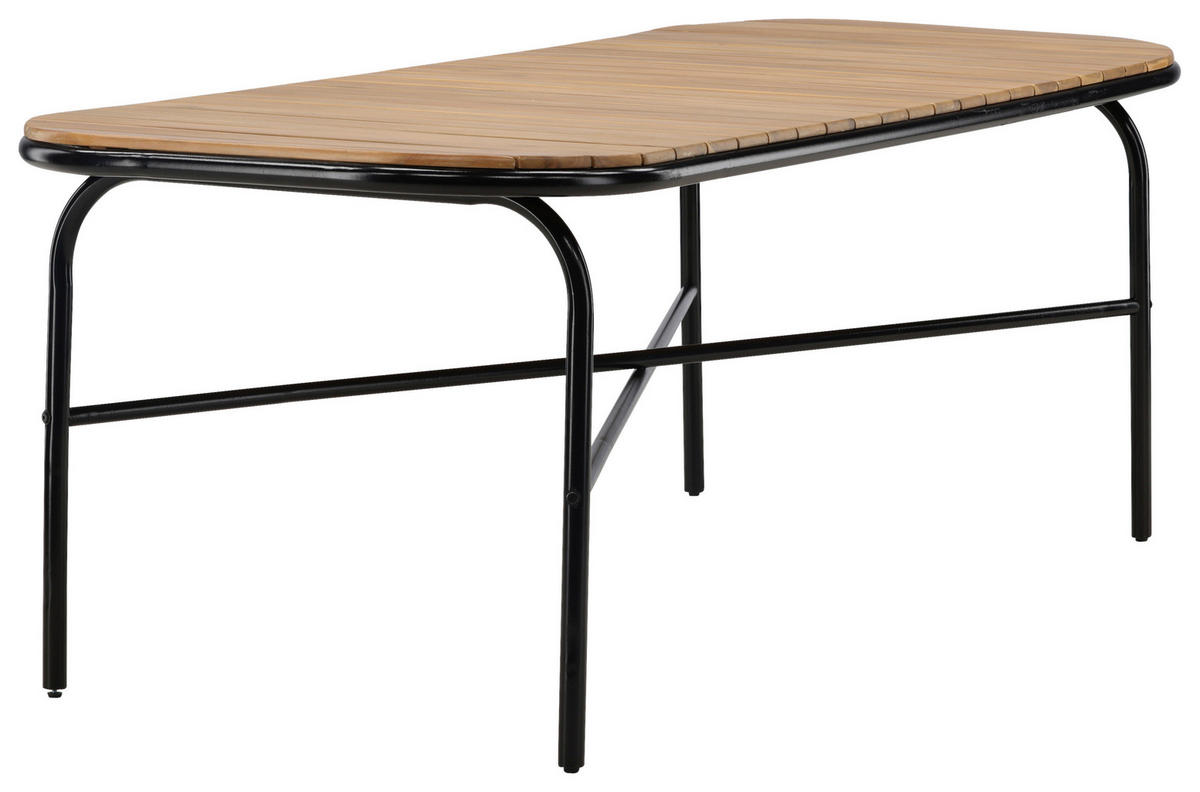 UTEBORD metall, trä rektangulär  - svart, Klassisk, metall/trä (200/90/75cm) - Gardenson