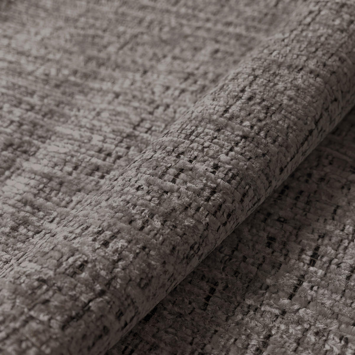 MEGASOFA Chenille Braun  - Schwarz/Braun, Trend, Kunststoff/Textil (238/80/140cm) - MID.YOU