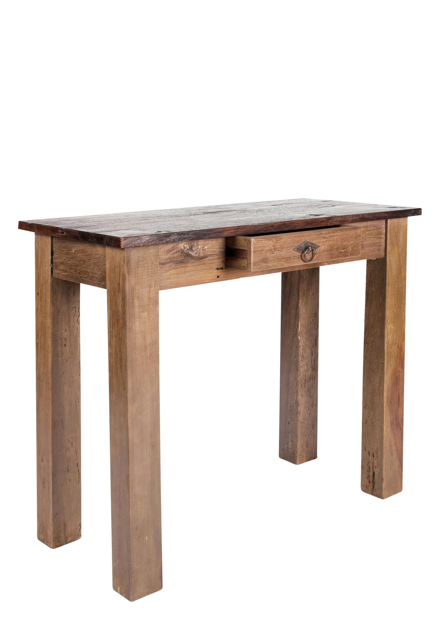KONSOLENTISCH in Holz 78/80/40 cm    - Messingfarben/Naturfarben, Design, Holz/Metall (78/80/40cm) - MID.YOU