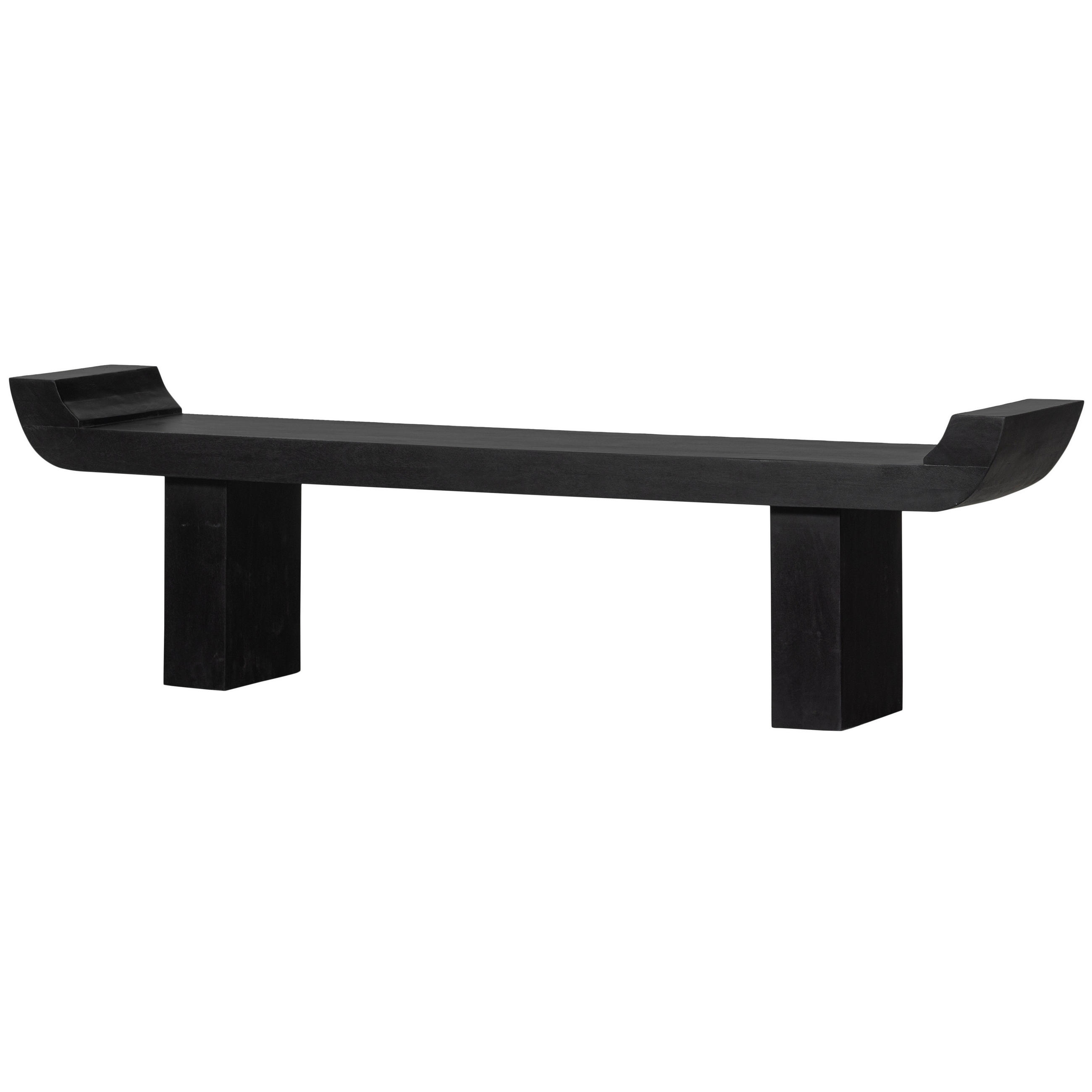 GARDEROBENBANK - Schwarz, Design, Holz (183/35/53cm) - Livetastic