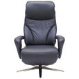 RELAXSESSEL in Leder Schwarz  - Edelstahlfarben/Schwarz, Design, Leder/Metall (75/106/88cm) - Dieter Knoll