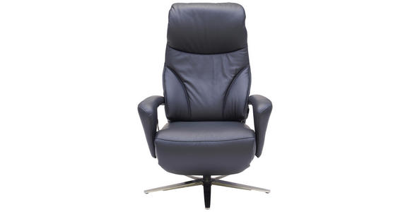 RELAXSESSEL in Leder Schwarz  - Edelstahlfarben/Schwarz, Design, Leder/Metall (75/106/88cm) - Dieter Knoll