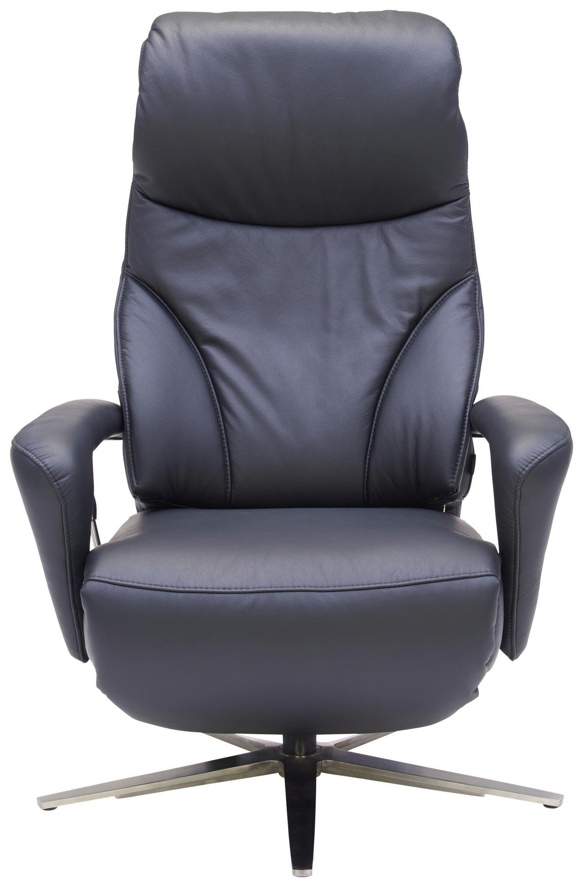 RELAXSESSEL in Leder Schwarz  - Edelstahlfarben/Schwarz, Design, Leder/Metall (75/106/88cm) - Dieter Knoll