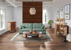 3-SITZER-SOFA Flachgewebe Grün  - Dunkelbraun/Grün, KONVENTIONELL, Holz/Textil (225/70/89cm) - Livetastic