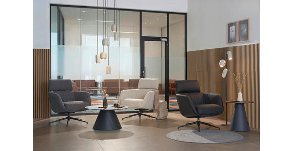 RELAXSESSEL in Metall, Leder Schwarz  - Schwarz, Design, Leder/Metall (73/86/83cm) - Dieter Knoll