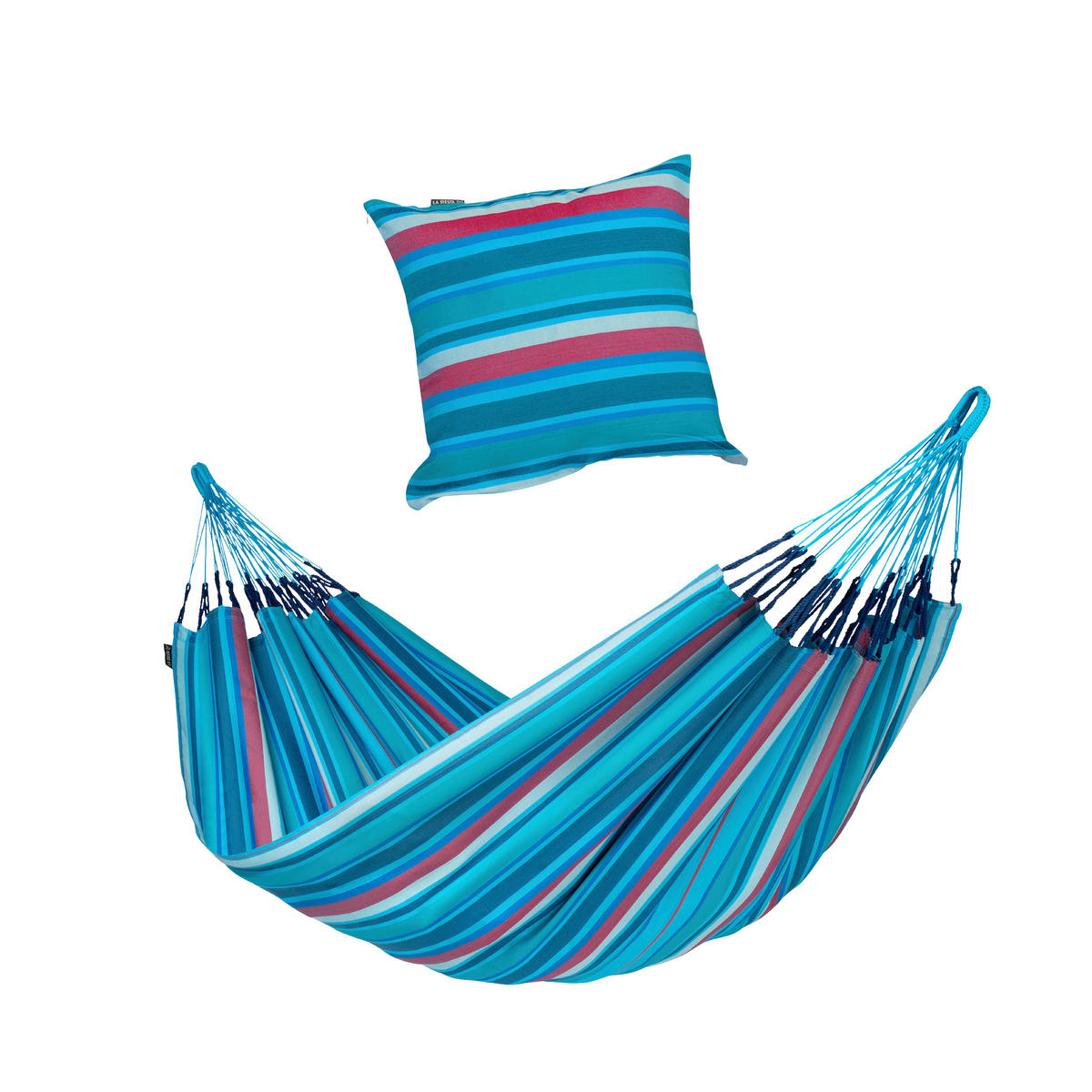 HÄNGEMATTE double outdoor  - Blau/Kirschrot, KONVENTIONELL, Textil (160/350cm) - La Siesta