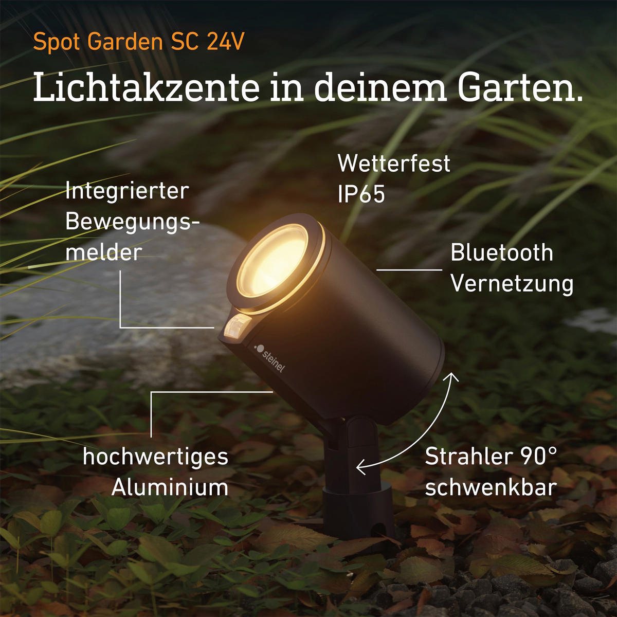AUSSENLEUCHTE 24V garten-Lichtsystem 11,8/36,9/6,9 cm  - Anthrazit, Trend, Metall (11,8/36,9/6,9cm) - Steinel