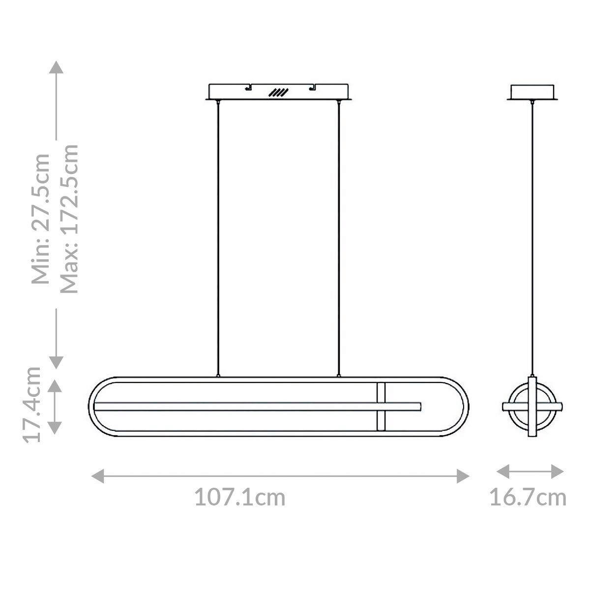 LED-HÄNGELEUCHTE 107,1/44,9/16,7 cm    - Schwarz, Design, Kunststoff/Metall (107,1/44,9/16,7cm) - Elstead Lighting