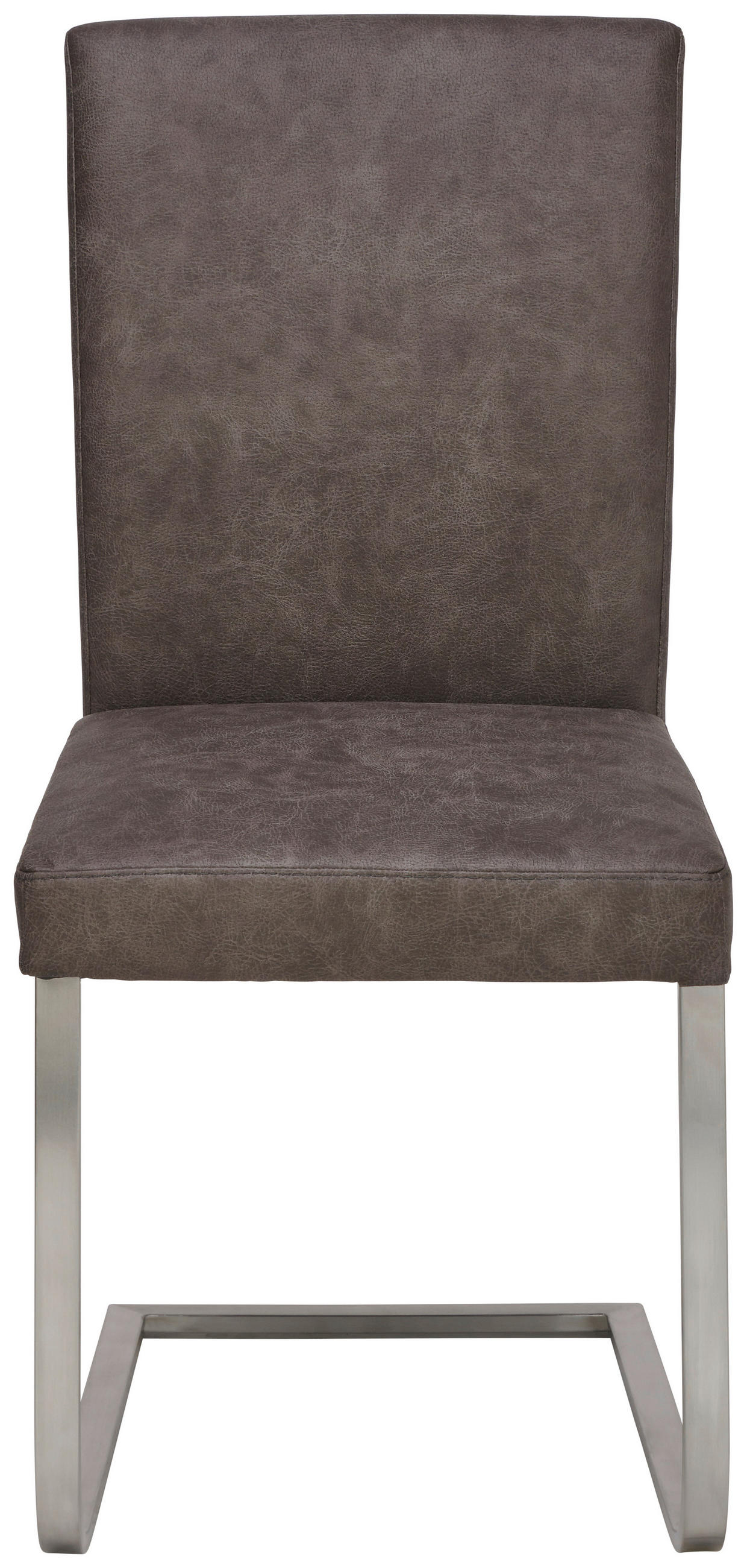 SCHWINGSTUHL  in Edelstahl beflockt  - Edelstahlfarben/Grau, Design, Textil/Metall (47/97/60cm) - Moderano