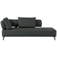 RÉCAMIERE in Flachgewebe Dunkelgrau  - Dunkelgrau/Schwarz, Design, Textil/Metall (227/89/101cm) - Dieter Knoll
