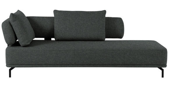 RÉCAMIERE Palio in Flachgewebe Dunkelgrau  - Dunkelgrau/Schwarz, Design, Textil/Metall (227/89/101cm) - Dieter Knoll