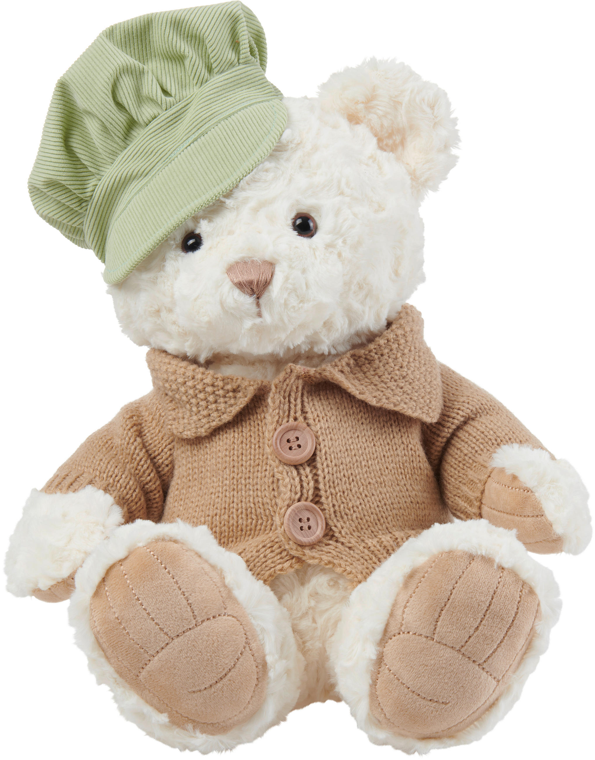 PLIŠANA FIGURA medvjed - bijela/zelena, Basics, tekstil (30cm) - Patinio