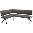 ECKBANK 140/180 cm  in Schwarz, Dunkelgrau  - Dunkelgrau/Schwarz, MODERN, Textil/Metall (140/180cm) - Cantus