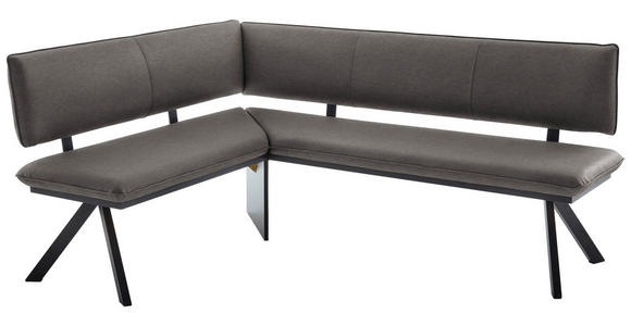 ECKBANK 140/180 cm  in Schwarz, Dunkelgrau  - Dunkelgrau/Schwarz, MODERN, Textil/Metall (140/180cm) - Cantus