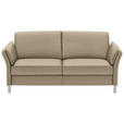 3-SITZER-SOFA Latina in Echtleder Grau   - Alufarben/Grau, Design, Leder/Metall (190/82/99cm) - Dieter Knoll
