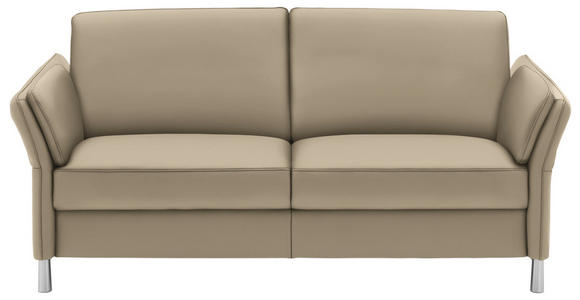 3-SITZER-SOFA Latina in Echtleder Grau   - Alufarben/Grau, Design, Leder/Metall (190/82/99cm) - Dieter Knoll