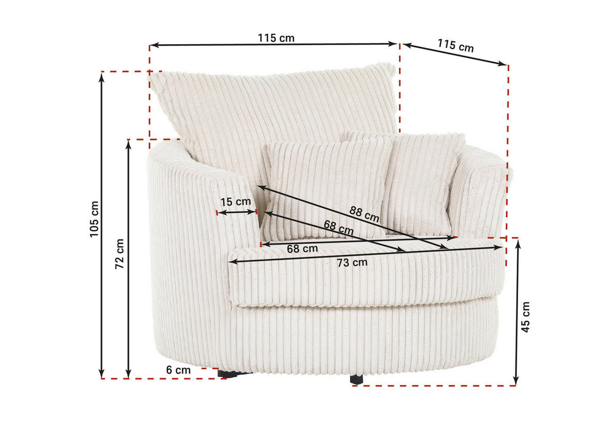 KRESLO, textil, béžová - čierna/béžová, Konventionell, kov/textil (115/72/115cm) - Carryhome