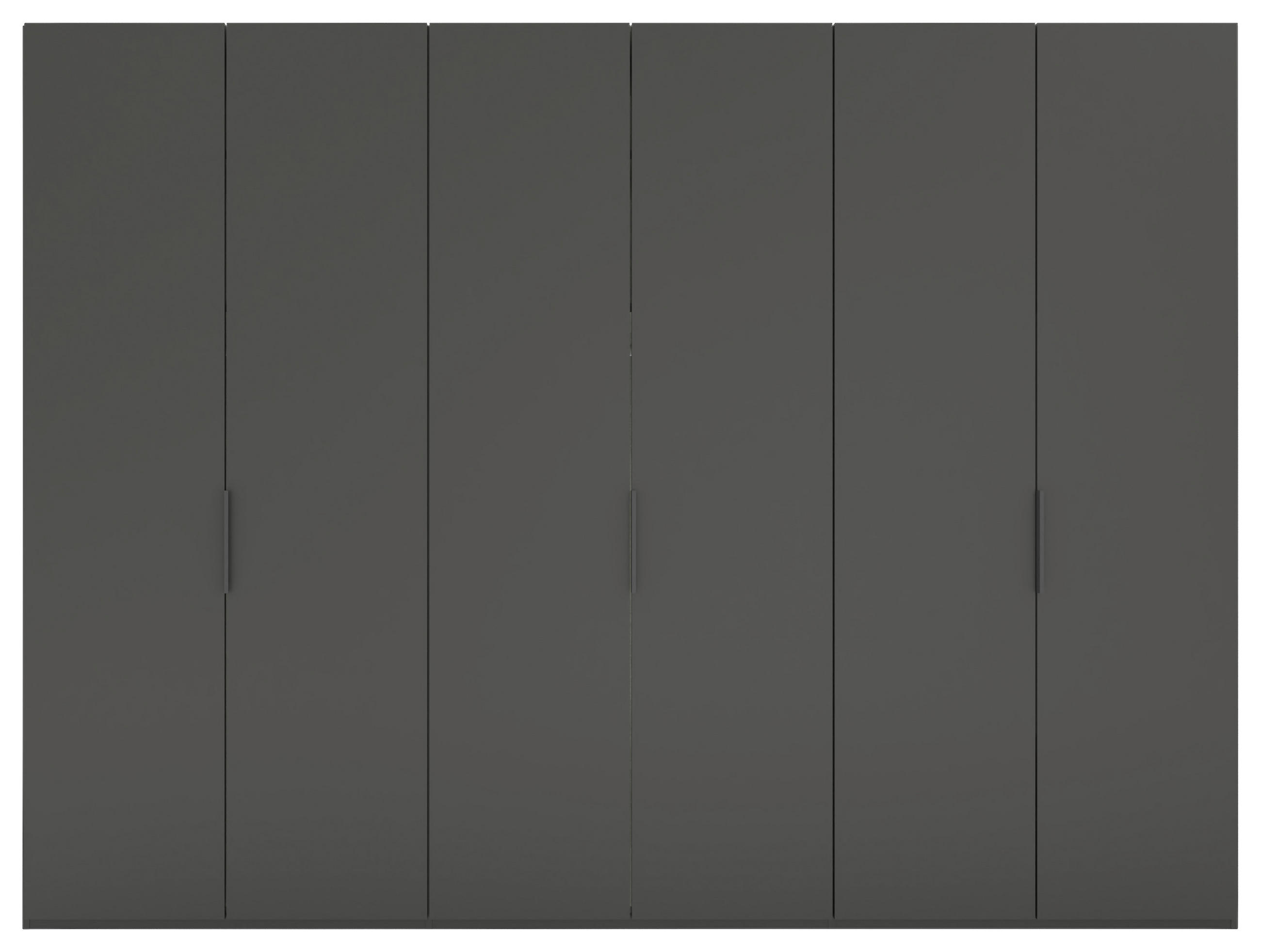 DREHTÜRENSCHRANK 300/223/62 cm 6-türig Anthrazit  - Anthrazit/Schwarz, KONVENTIONELL, Holzwerkstoff/Metall (300/223/62cm) - Novel