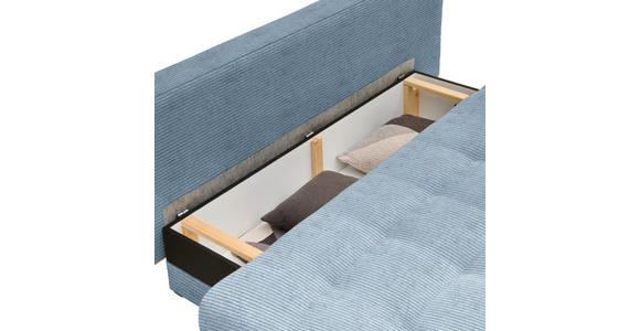 SCHLAFSOFA in Feincord Blau  - Blau/Naturfarben, MODERN, Holz/Textil (200/71/95cm) - Novel