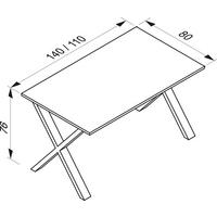 SCHREIBTISCH 140/80/76 cm  in Weiß, Sonoma Eiche  - Weiß/Sonoma Eiche, MODERN, Holzwerkstoff/Metall (140/80/76cm) - MID.YOU