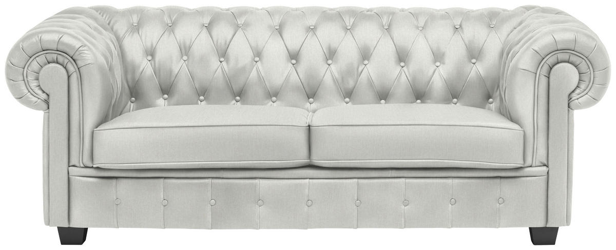 CHESTERFIELD-SOFA in Webstoff Naturfarben  - Wengefarben/Naturfarben, LIFESTYLE, Holz/Textil (206/76,5/96cm) - Landscape