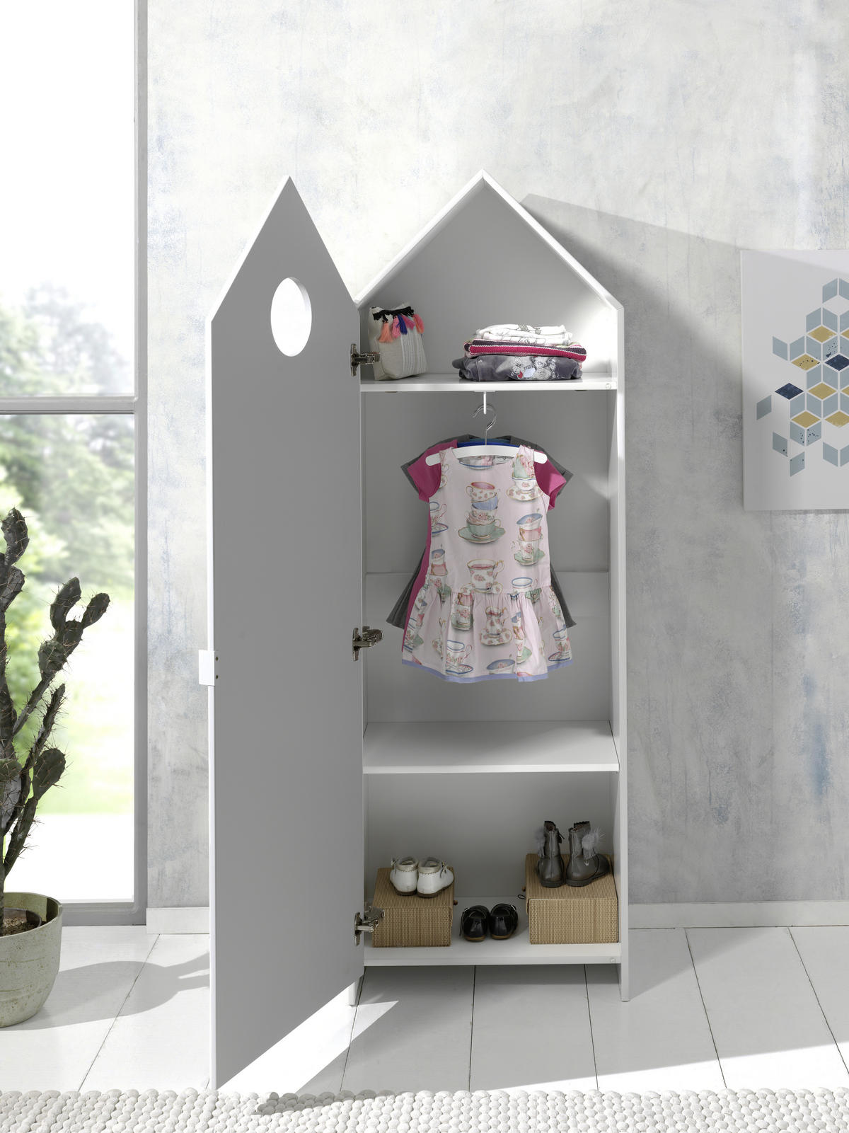  KINDERKLEIDERSCHRANK Weiß, Mintgrün  - Weiß/Mintgrün, MODERN, Holzwerkstoff (57,6/171,3/37cm) - MID.YOU