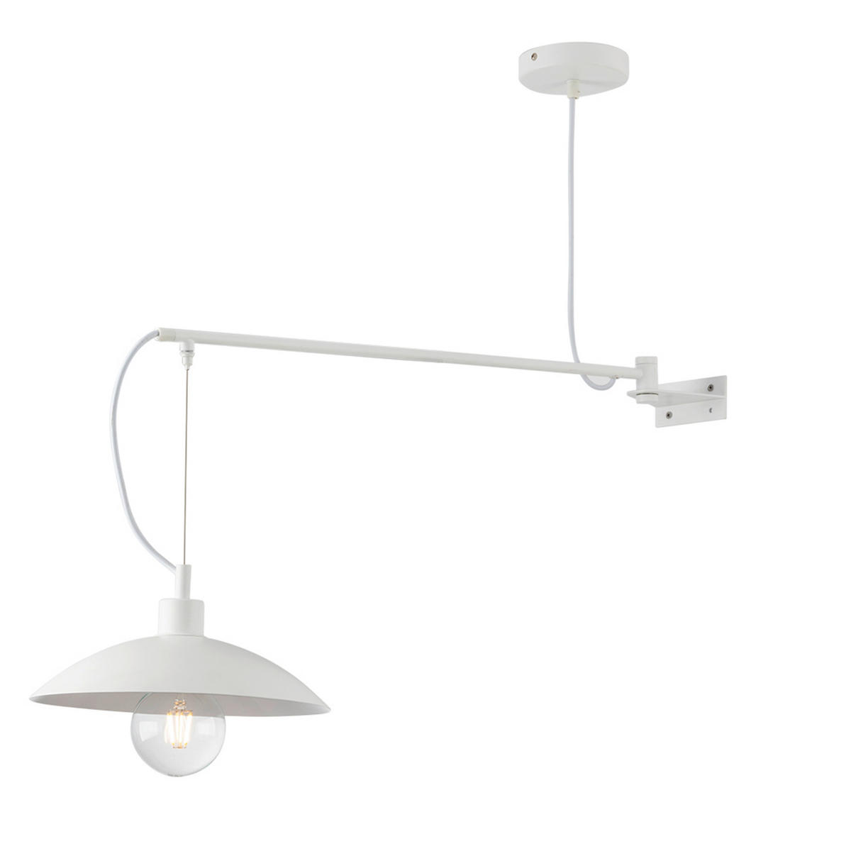 HÄNGELEUCHTE Luce Ambiente e Design 83/30/128 cm   - Weiß, KONVENTIONELL, Kunststoff/Metall (83/30/128cm)