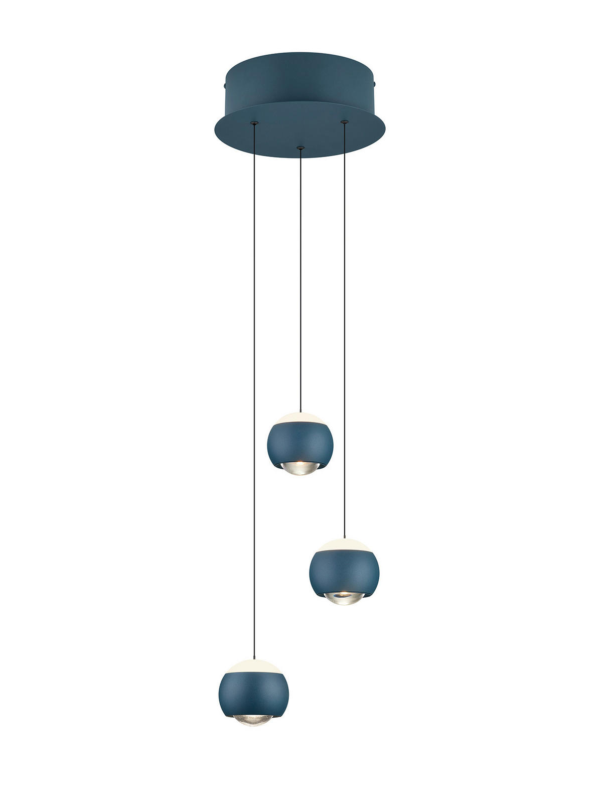 LED-PENDELLEUCHTE Cannon 25/195 cm  - Blau, Design, Metall (25/195cm) - Musterring