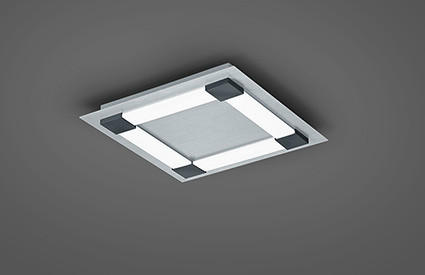 LED-DECKENLEUCHTE PLAIN 48/48/6 cm  - Anthrazit, Design, Metall (48/48/6cm) - BOPP
