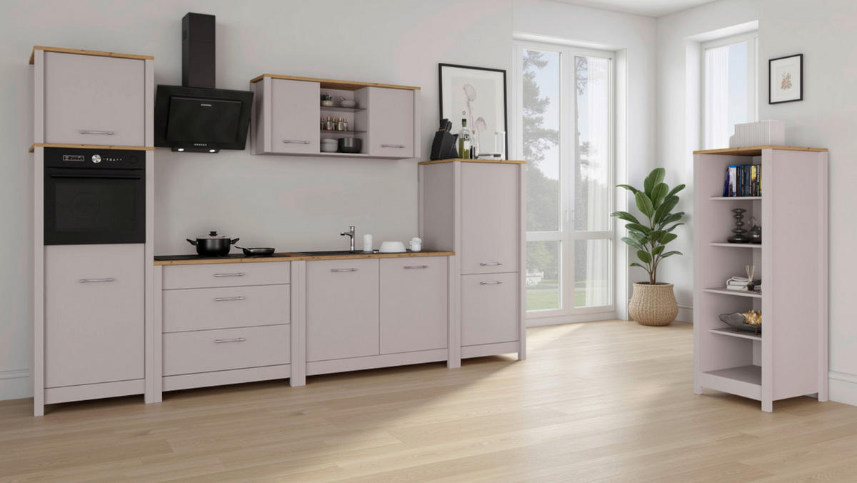 SPÜLENUNTERSCHRANK 130/92/60 cm  in Kaschmir, Eiche Artisan  - Kaschmir/Silberfarben, ROMANTIK / LANDHAUS, Holzwerkstoff/Metall (130/92/60cm) - home24