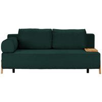 SCHLAFSOFA  mit Stoffauswahl, Armlehnen seitenverkehrt montierbar, Armteil links Mikrofaser Waldgrün  - Waldgrün/Naturfarben, Design, Holz/Textil (211/88/102cm) - Niels Andersson