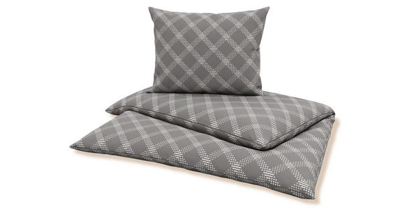Bettwäsche Adelheid 140/200cm - Taupe/Blau, KONVENTIONELL, Textil (140/200cm) - Ombra